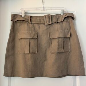 Y2K  Forever New Cargo Linen Belted Mini Skirt